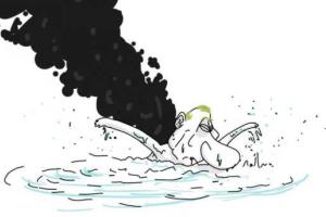 Карикатурист остроумно высмеял задымленный "поход" российского флота в Сирию