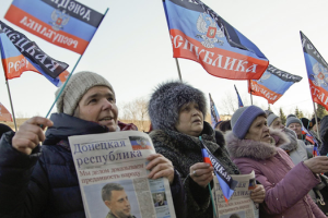 В Горловке боевики согнали местных жителей на митинг