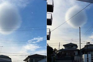 В небе над Японией сфотографировали странное круглое облако