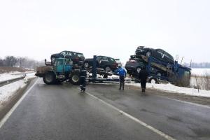 На Полтавщине водитель автовоза попал в кювет