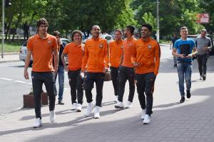 В день матча с «Олимпиком» донецкий «Шахтер» традиционно совершил небольшую прогулку по столице