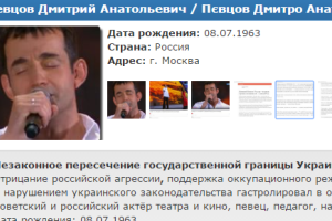 За что актеры и певцы попадают в чистилище сайта Миротворец