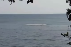 В Крыму сняли на видео взрыв в море