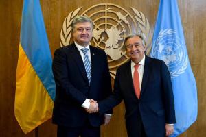 Порошенко обсудил с Генсеком ООН миротворческую миссию на Донбассе