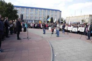 На центральной площади Северодонецка прошла мирная акция протеста