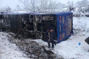 На трассе Львов - Трускавец перевернулся автобус с 30 пассажирами