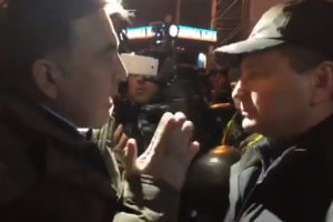 "Я тебе не шановный!" - Саакашвили схлестнулся в перепалке с главой полиции Шевченковского района Киева