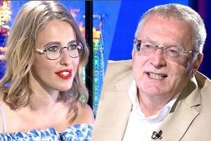 В прямом эфире Собчак вылила на Жириновского воду, в ответ лидер ЛДПР обругал матом телеведущую: видео (18+)