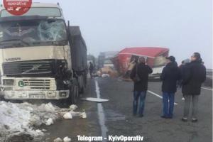 На трассе Киев-Одесса тягач раздавил водителя микроавтобуса, который менял колесо
