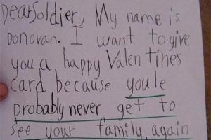 В США ребенок в валентинке "предсказал" смерть военнослужащего