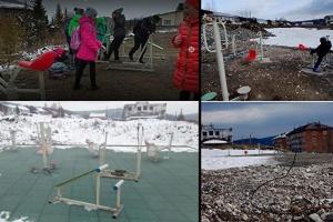 В Кемеровской области чиновники "отремонтировали" детскую площадку с помощью фотошопа