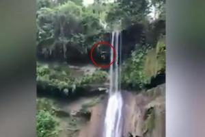 Во время съемок клипа в кадр попал смертельный прыжок мужчины с водопада