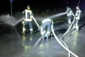 В Германии 15 тысяч литров молока вылились на дорогу и замерзли