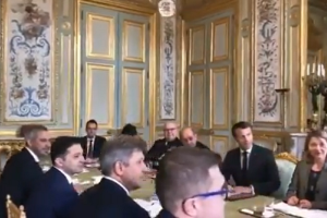 Появились первые кадры встречи Зеленского с Макроном