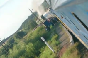 Под Львовом загорелся локомотив поезда Рахов-Киев
