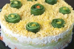 Ніжний салат «Свіжість» з крабовими паличками