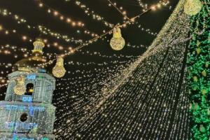 В Киеве зажгли главную новогоднюю елку страны: загорелась гирлянда и начался пожар