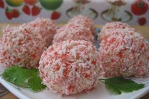 Закуска "Рафаелло" з крабових паличок