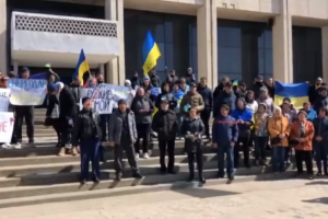 Мешканці Енергодара вийшли на мирний протест проти окупантів