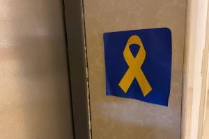 Партизаны работают: Оккупированный Луганск разрисовывается патриотическими цветами - фото