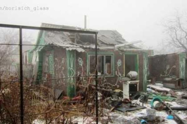 Разрушения в прифронтовом селе Никишино