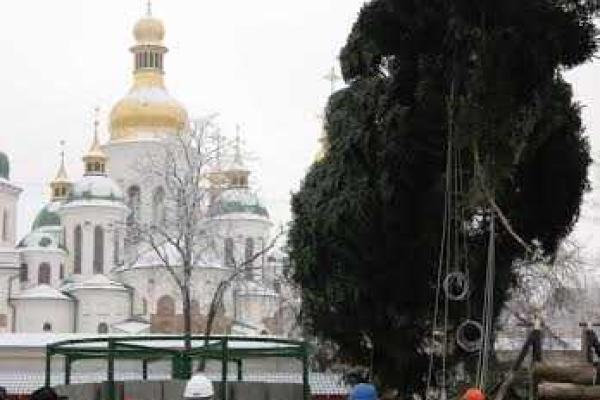Главная Новогодняя елка страны установлена на Софийской площади Главная Новогодняя елка страны установлена на Софийской площади