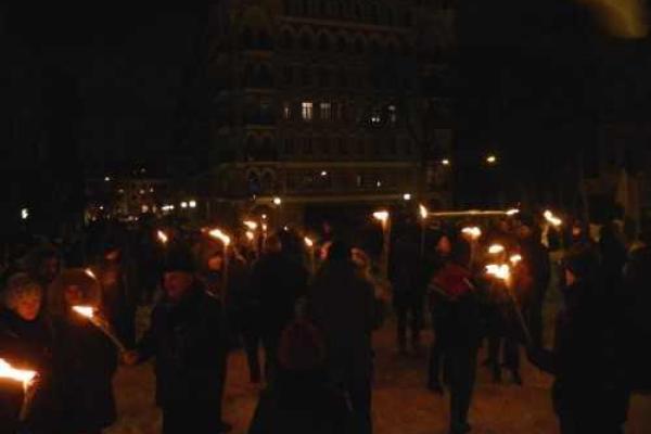 В Одессе факельным вече отметили 106-ю годовщину со дня рождения Степана Бандеры