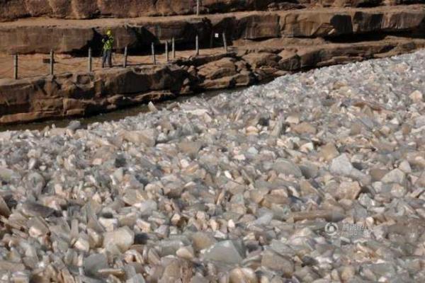 В Китае водопад Хукоу зимой покрывается ледяными камнями