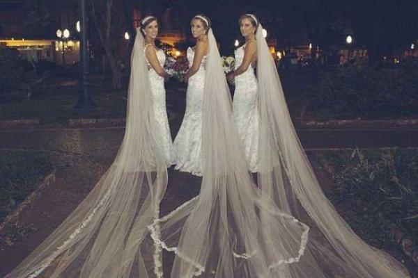 Свадьба бразильских сестер-тройняшек Свадьба бразильских сестер-тройняшек