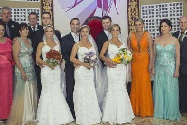 Свадьба бразильских сестер-тройняшек Свадьба бразильских сестер-тройняшек