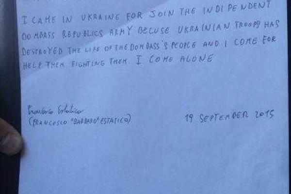 В Сеть попали фото задержанного на Луганщине итальянского боевика-наемника