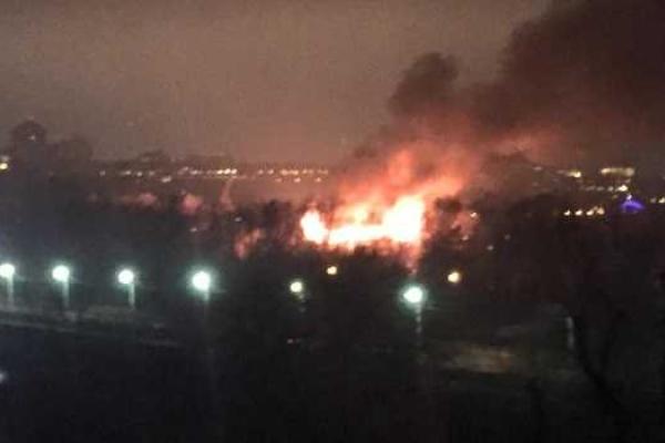 Видео масштабного пожара в столичном ресторане "Млин" Видео масштабного пожара в столичном ресторане "Млин"