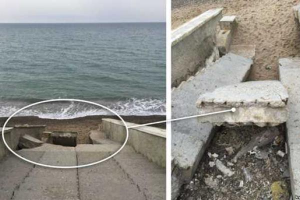 Крым готовится к курортному сезону: пляжи разрушены и заброшены, всюду грязь и таблички "Купаться запрещено!" Крым готовится к курортному сезону: пляжи разрушены и заброшены, всюду грязь и таблички "Купаться запрещено!"