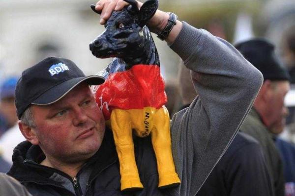 В Брюсселе фермеры проводят акцию протеста: здания и дороги залиты молоком В Брюсселе фермеры проводят акцию протеста: здания и дороги залиты молоком