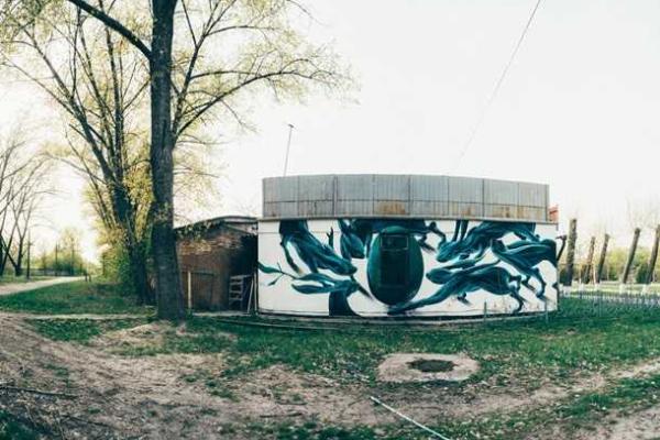 К годовщине катастрофы на центральной улице Чернобыля появился мурал К годовщине катастрофы на центральной улице Чернобыля появился мурал