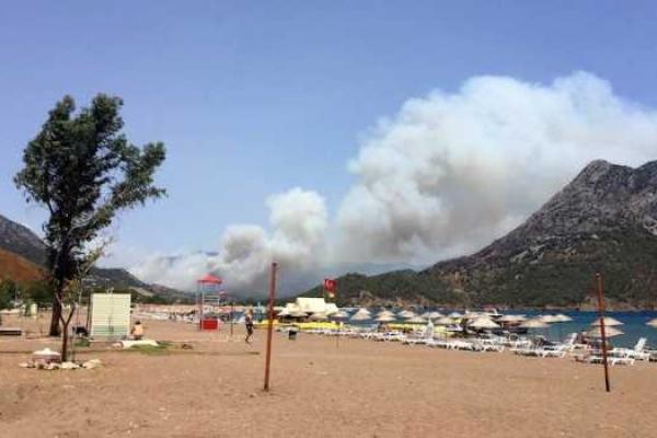 В Турции из-за лесных пожаров с нескольких курортов эвакуируют туристов