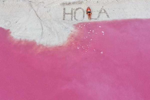 В сети появились снимки уникальной розовой лагуны, расположенной в Мексике В сети появились снимки уникальной розовой лагуны, расположенной в Мексике