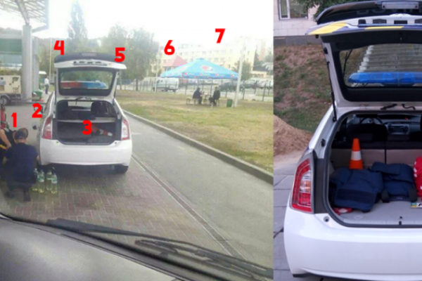 Киевская полиция разъяснила "провокационное" фото на заправке Киевская полиция разъяснила "провокационное" фото на заправке