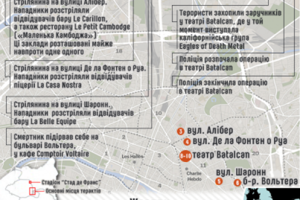 Теракты в Париже: хронология, инфографика, видео