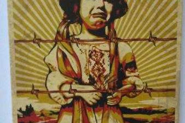 Киев и "ДНР" показывают плакаты и рисунки о войне