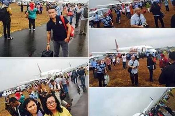 В Индонезии "Боинг-737" едва не влетел в толпу людей