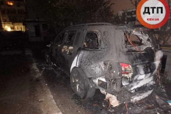 В Киеве ночью полностью сгорел Мерседес В Киеве ночью полностью сгорел Мерседес