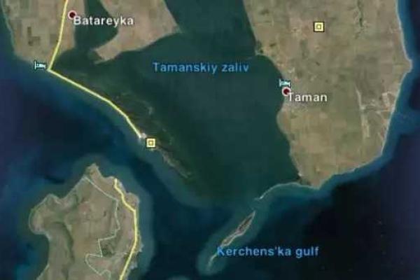 Строящийся Керченский мост из России в Крым стал виден из космоса Строящийся Керченский мост из России в Крым стал виден из космоса