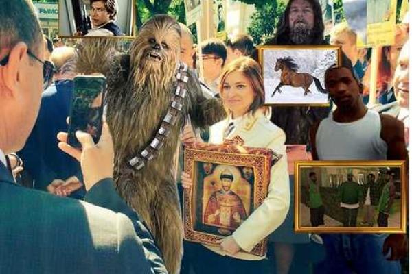 Поклонская с иконой российского императора Николая II стала героиней фотожаб Поклонская с иконой российского императора Николая II стала героиней фотожаб