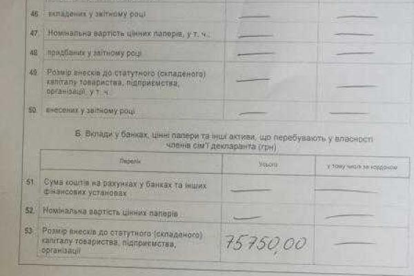 Шкиряк опубликовал декларацию за 2015 год