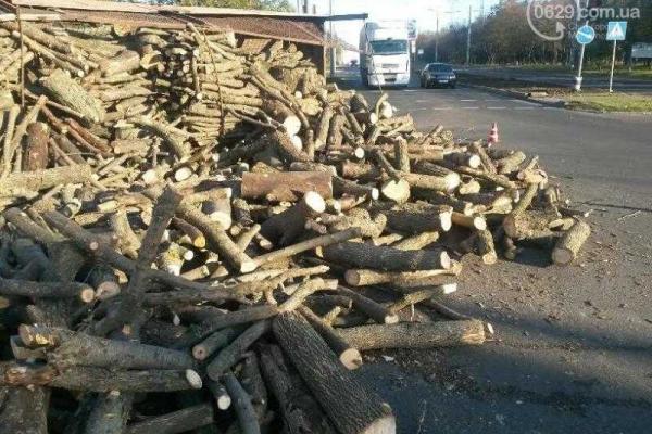 В Мариуполе произошла жуткая авария: перевернулся грузовик с дровами