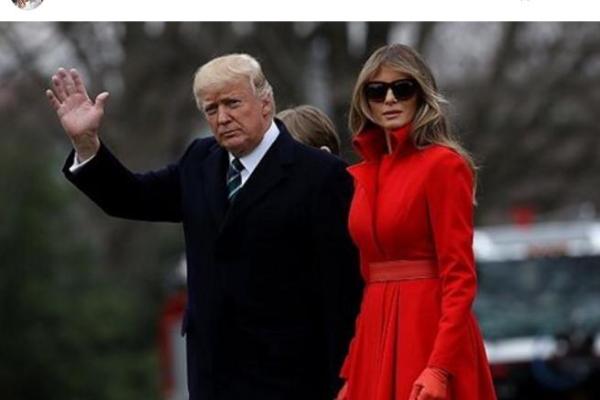 Меланью Трамп искупали в комплиментах из-за красного платья