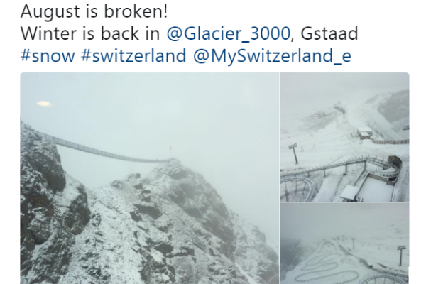 В Швейцарии выпал снег: интернет-пользователи делятся в соцсетях невероятными снимками