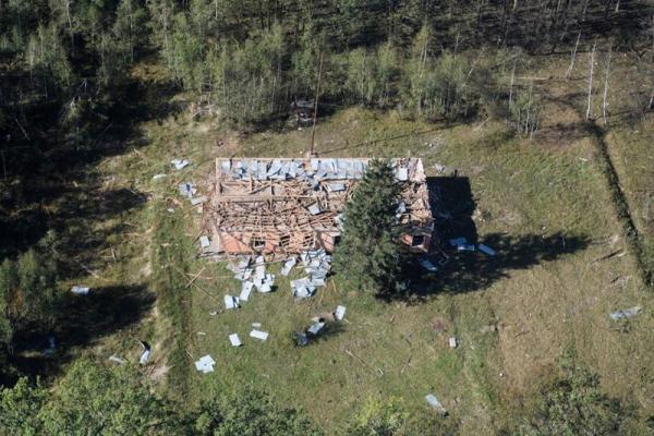 Последствия взрывов в Калиновке показали с воздуха Последствия взрывов в Калиновке показали с воздуха