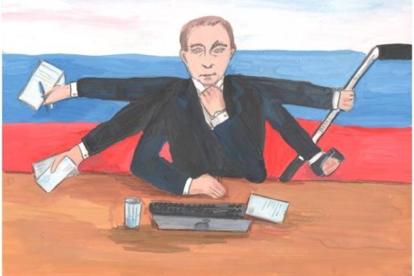 "Культ личности": В России устроили "предвыборный" конкурс рисунков о Путине
